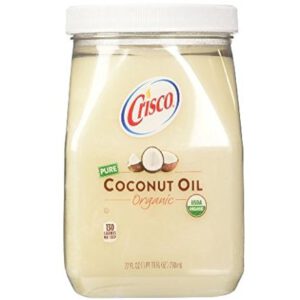 Crisco Pure Organic Coconut Oil (Pack of 3) 27 oz Jar