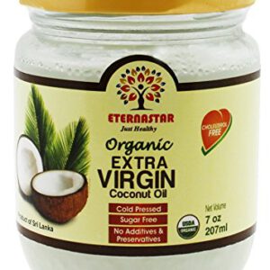 Eternastar Organic Extra Virgin Coconut Oil (7 oz.)Glass Jar | Cold Pressed