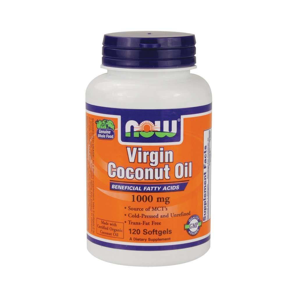 Now Foods Virgin Coconut Oil 1000 mg - 120 Soft gels (pack of 3)