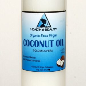 Coconut Oil Organic Virgin Extra Oz Ounce Unrefined Carrier cold Pressed Raw Pure 4 OZ