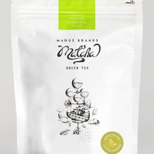 Magus Brands Premium Organic Ceremonial Grade Matcha Green Tea Powder 100g / 3.5oz [USDA Organic][Japan]