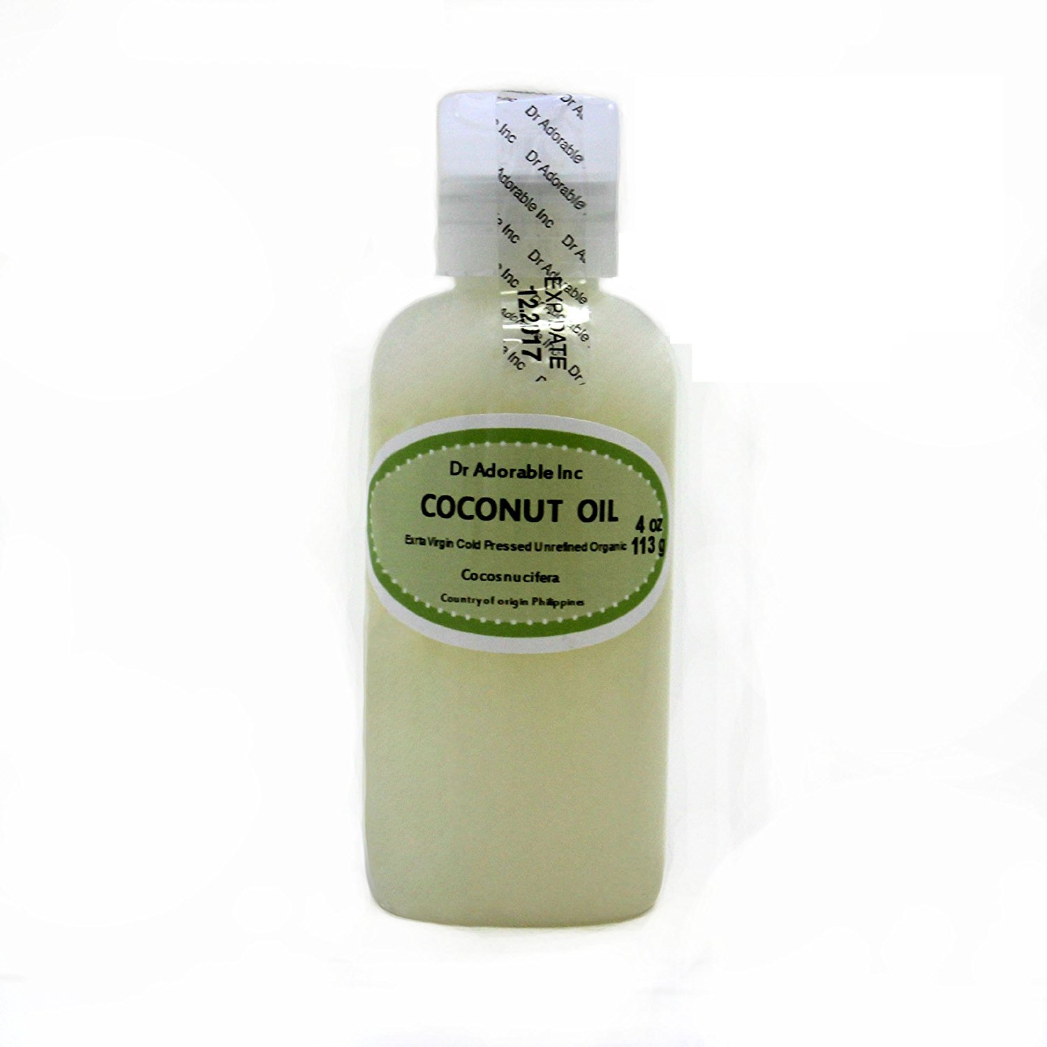 Extra Virgin Coconut Oil Unrefined Organic Pure by Dr.Adorable 4 oz