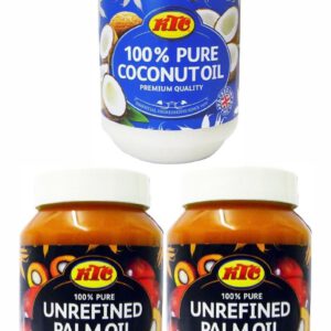 KTC Oil Combo Pack - KTC Unrefined Palm Oil 500ml x2 - KTC Pure Coconut Oil 500ml x1 (3 Pack)