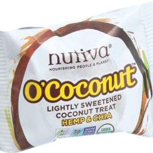 Nutiva Organic O Coconut Bar - Hemp and Chia - .5 oz - Case of 24