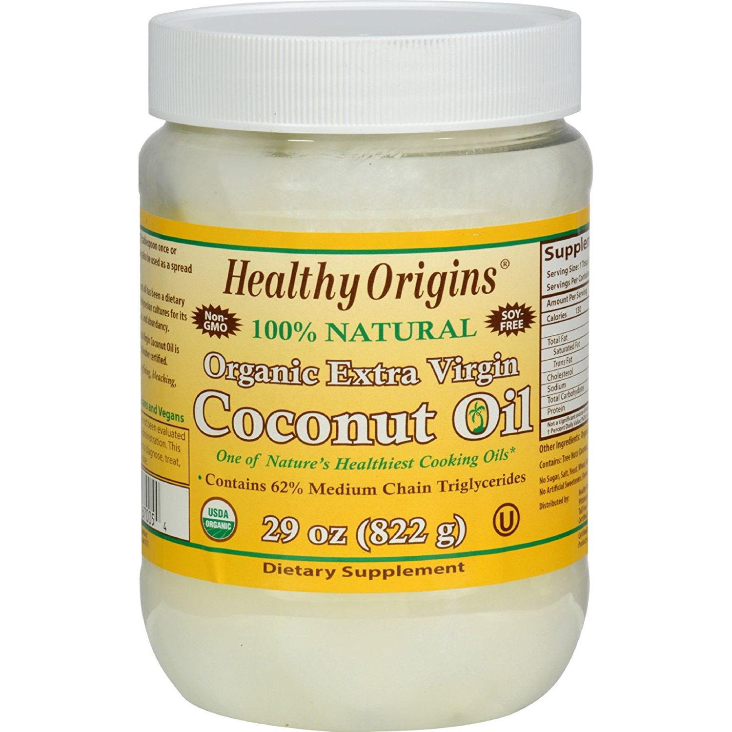 Healthy Origins Coconut Oil - Organic - Extra Virgin - 29 oz