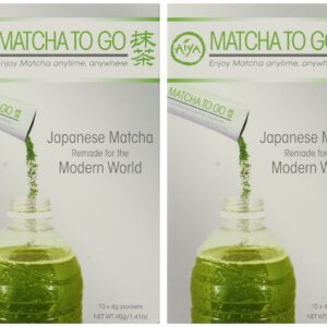 Matcha to Go - Authentic Ceremonial Matcha - 10 packets in a box (2 Pack)