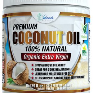 Island’s Miracle Best Organic Coconut Oil Extra Virgin Cold Pressed Unrefined