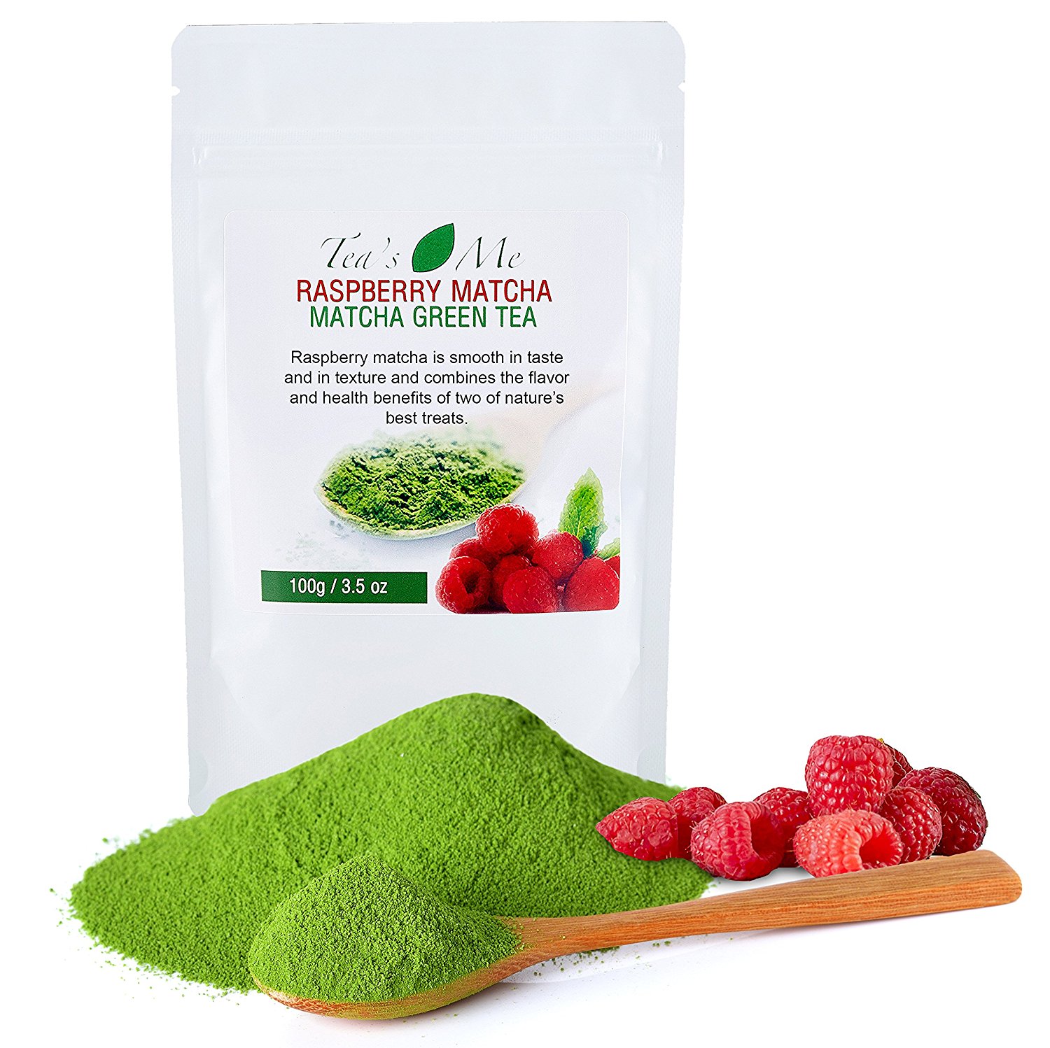 Raspberry Matcha Green Tea Powder-Organic Japanese Culinary Matcha Tea w/ Natural Raspberry- Great for Tea